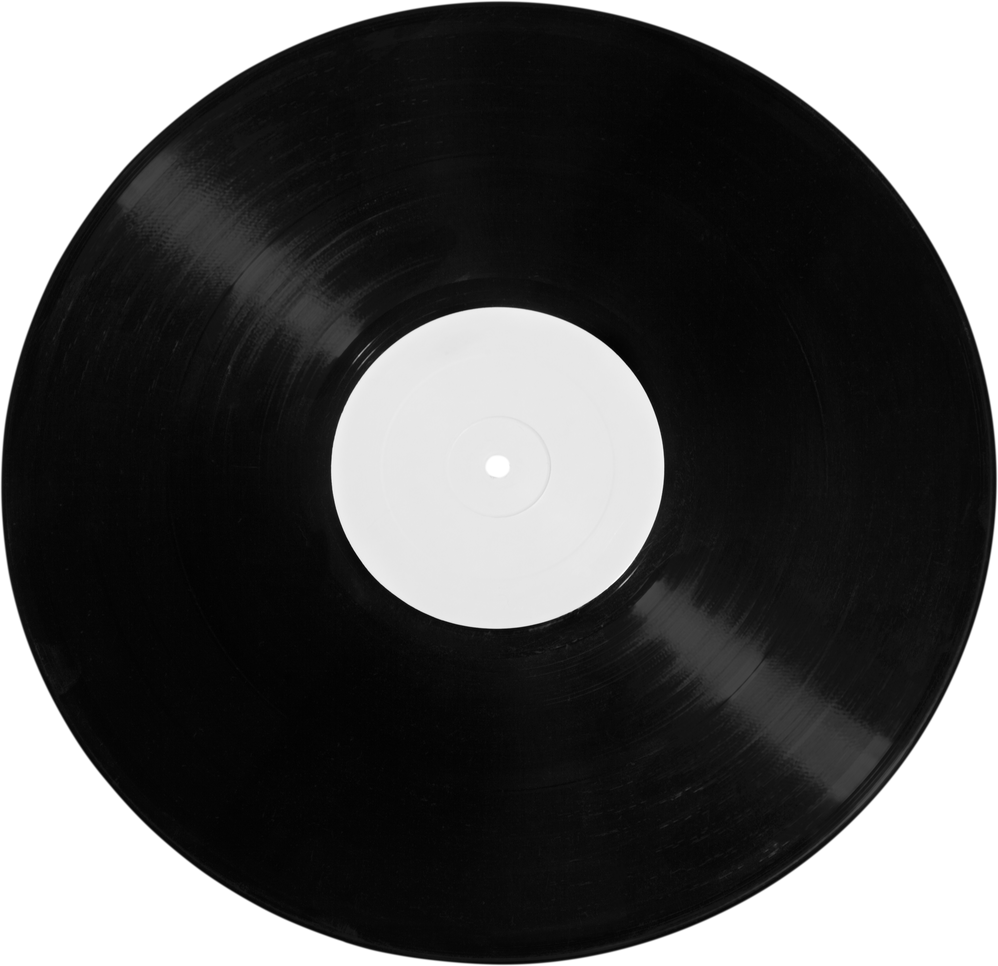 Black Vinyl Record Cutout